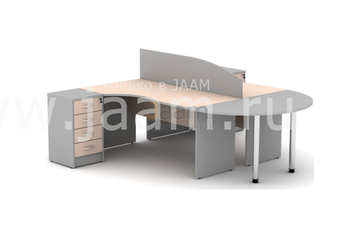 Мебель для персонала Комплект для двух сотрудников с приставкой