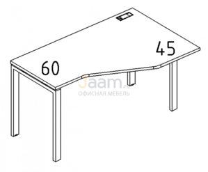 Мебель для персонала Стол эргономичный правый "Техно" на металлокаркасе UNO Б1 052 БП