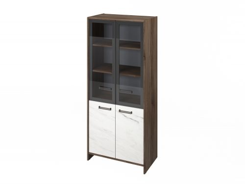 Шкаф для документов Festus FB-671.G 800x460x1861 (Орех Пацифик Табак/Мрамор Леванто белый)