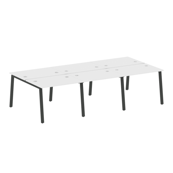Рабочая станция на 6 рабочих места на А-образном м/к Metal System Style БА.СМ-6.1 3000x1475x750
