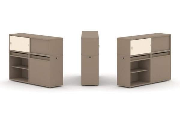 Тумба двойная + низкая надставка ES.NB.2N-14 (1500х410х1135)
