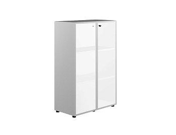 Шкаф средний, стекло белое матовое, рама хром Z2 IDEV86M I C 860x450x1310