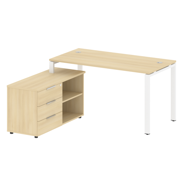Рабочая станция с опорной тумбой левая Metal System Style БП.РС-СТС-2.3 Л 1500x1520x750