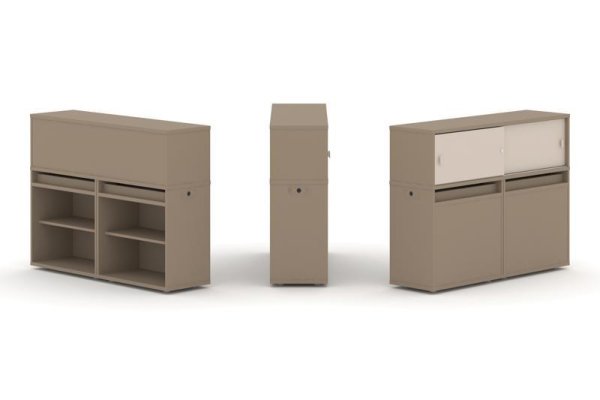 Тумба двойная + низкая надставка ES.NB.2N-2 (1500х410х1135)