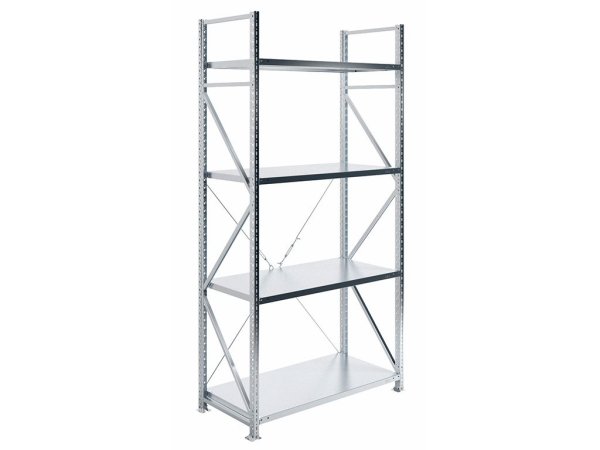 Стеллаж MS U 250/120x60/4 (Нагрузка на полку 300) (Оцинкованная сталь)