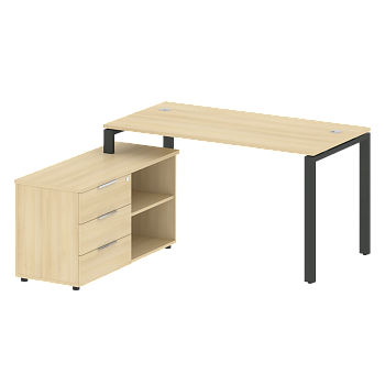 Рабочая станция с опорной тумбой левая Metal System Style БП.РС-СТС-2.3 Л 1500x1520x750