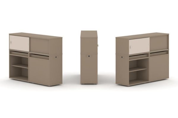 Тумба двойная + низкая надставка ES.NB.2N-14 (1500х410х1135)