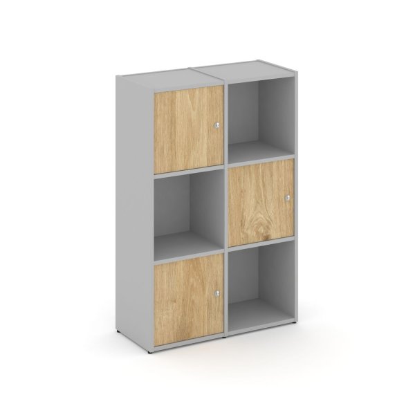 Стеллаж Locker Plus LK.K-002 798x350x1203 (Серый | Тиквуд Светлый)