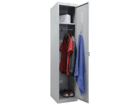 Шкаф для раздевалок ПРАКТИК усиленный ML 11-40 базовый модуль (LS-01-40) (Серый)