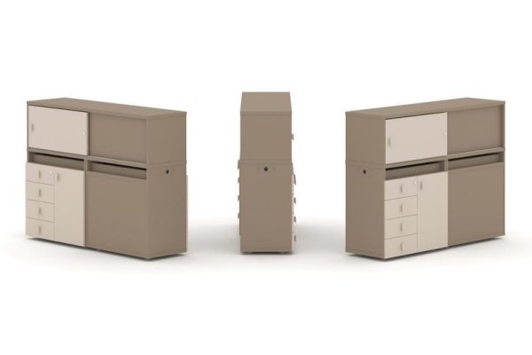 Тумба двойная + низкая надставка ES.NB.2N-18 (1500х410х1135)