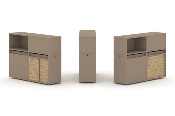 Тумба двойная + низкая надставка ES.NB.2N-20 (1500х410х1135)