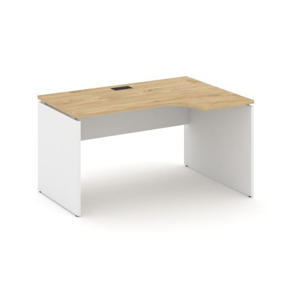 Стол рабочий эргономичный SN-D.SPA-022(R) (1580х800/980х750) (Тиквуд Светлый/Белый)