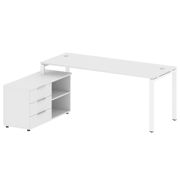 Рабочая станция с опорной тумбой левая Metal System Style БП.РС-СТС-2.5 Л 1900x1520x750