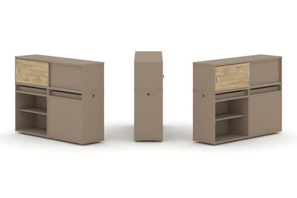 Тумба двойная + низкая надставка ES.NB.2N-14 (1500х410х1135)