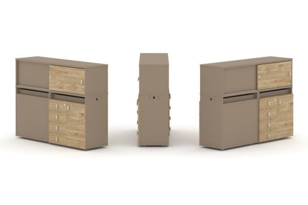 Тумба двойная + низкая надставка ES.NB.2N-17 (1500х410х1135)