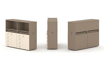 Тумба двойная + низкая надставка ES.NB.2N-3 (1500х410х1135)