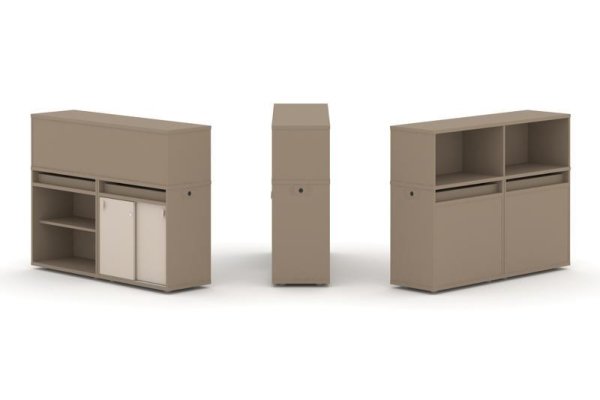 Тумба двойная + низкая надставка ES.NB.2N-9 (1500х410х1135)