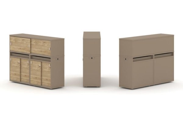 Тумба двойная + низкая надставка ES.NB.2N-6 (1500х410х1135)