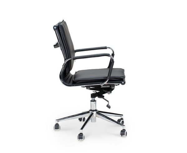 Кресло офисное / Харман LB / (black) хром / черная экокожа
