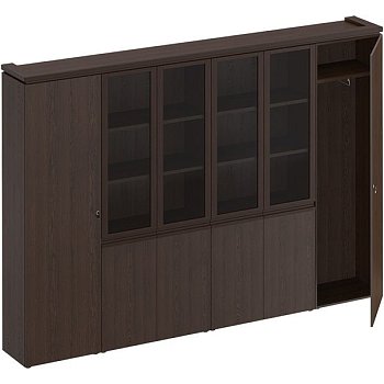 Шкаф комбинированный узкий со стеклом 2 шт. для одежды Mark МК 390 3000x404x2100