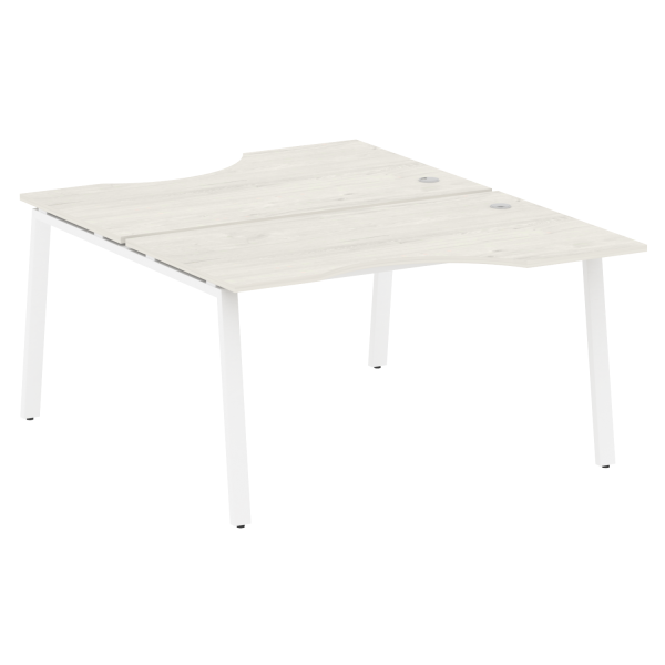 Рабочая станция криволинейная Metal System Style БА.РАС-СА-2.2 1400x1835x750 (Дуб Наварра/Белый металл)