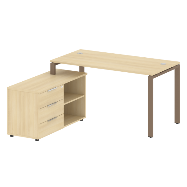 Рабочая станция с опорной тумбой левая Metal System Style БП.РС-СТС-2.3 Л 1500x1520x750