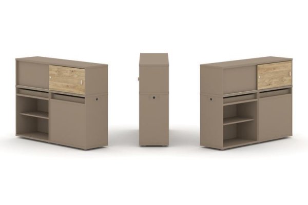 Тумба двойная + низкая надставка ES.NB.2N-13 (1500х410х1135)