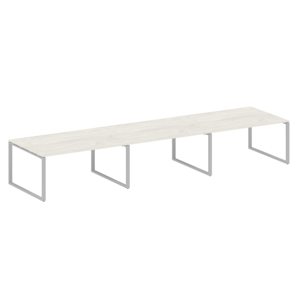 Переговорный стол 3 столешницы Metal System Style БО.ПРГ-3.4 4800x1235x750 (Дуб Наварра/Серый металл)