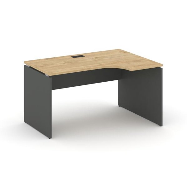 Стол рабочий эргономичный SN-D.SPA-022(R) (1580х800/980х750) (Тиквуд Светлый/Антрацит)