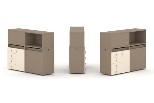 Тумба двойная + низкая надставка ES.NB.2N-15 (1500х410х1135)