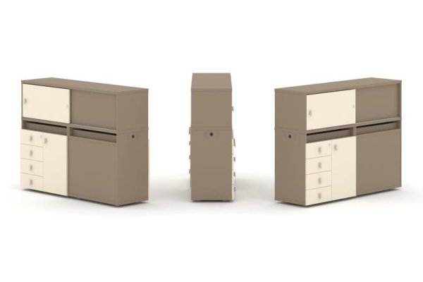 Тумба двойная + низкая надставка ES.NB.2N-18 (1500х410х1135)