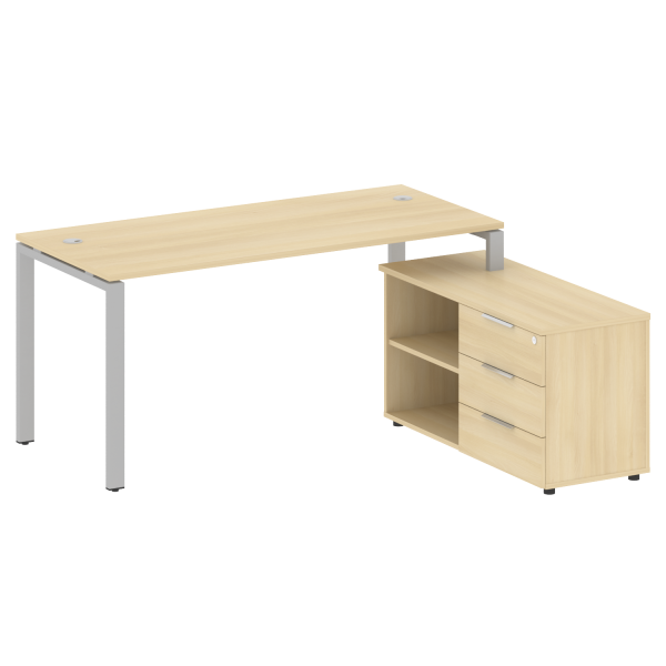Рабочая станция с опорной тумбой правая Metal System Style БП.РС-СТС-2.4 Пр 1700x1520x750