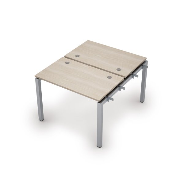 6МБН.5267 Бенч-система на 2 рабочих места, начальный модуль (1000x1235x750) (Шамони светлый/Алюминий матовый)