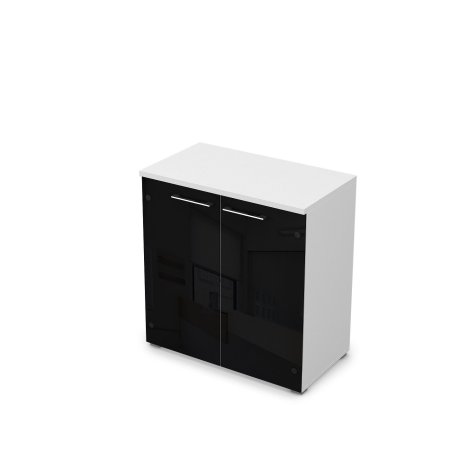 Шкаф низкий со стеклом Gloss line 9НШ.023.4 800x450x845 (Белый премиум)