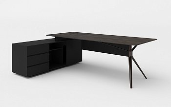 Cтол письменный с боковой тумбой левый ARES LUX 200 (2000х1600х750)