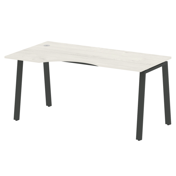 Стол криволинейный левый Metal System Style БА.СА-1 Л 1600x900x750 (Дуб Наварра/Антрацит металл)