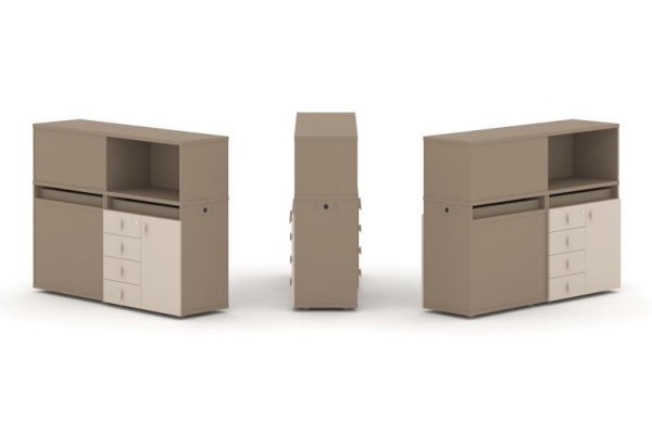 Тумба двойная + низкая надставка ES.NB.2N-15 (1500х410х1135)