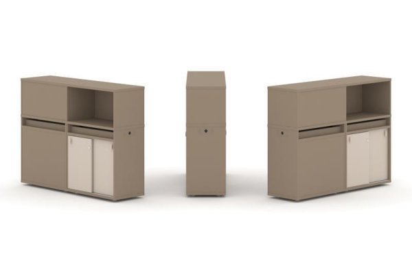 Тумба двойная + низкая надставка ES.NB.2N-19 (1500х410х1135)