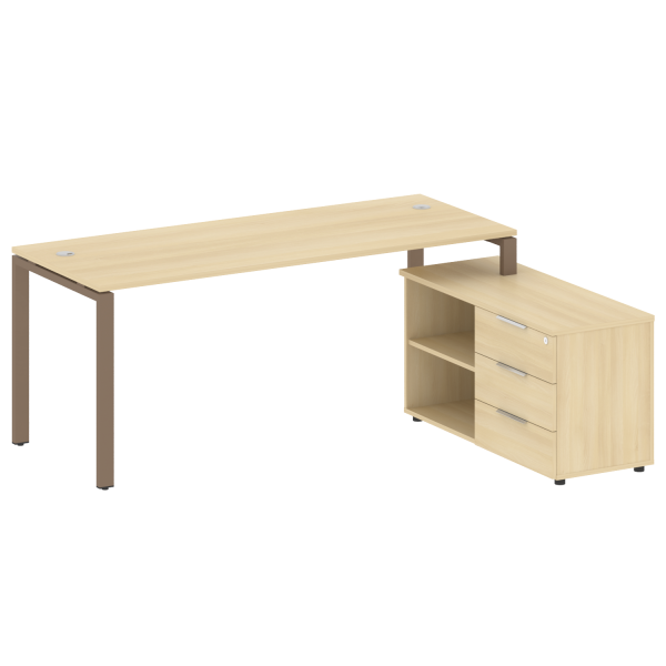 Рабочая станция с опорной тумбой правая Metal System Style БП.РС-СТС-2.5 Пр 1900x1520x750