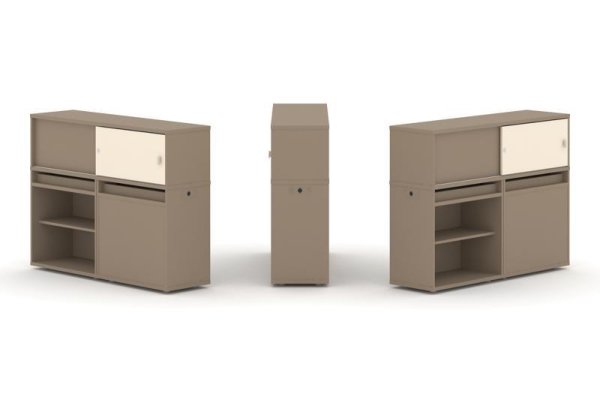 Тумба двойная + низкая надставка ES.NB.2N-13 (1500х410х1135)
