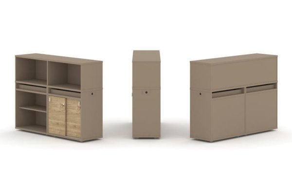 Тумба двойная + низкая надставка ES.NB.2N-9 (1500х410х1135)