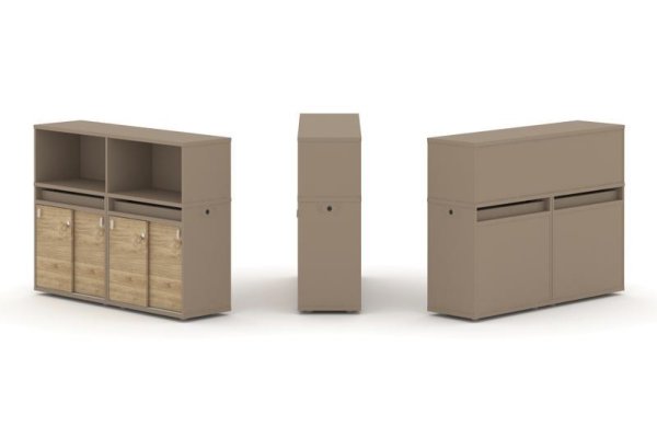 Тумба двойная + низкая надставка ES.NB.2N-5 (1500х410х1135)