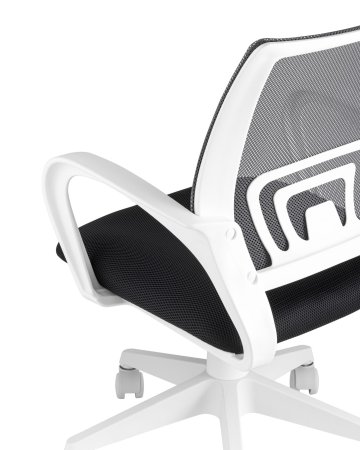 Кресло офисное TopChairs ST-BASIC-W серый крестовина пластик белый (Компьютерное кресло ST-BASIC-W серый)
