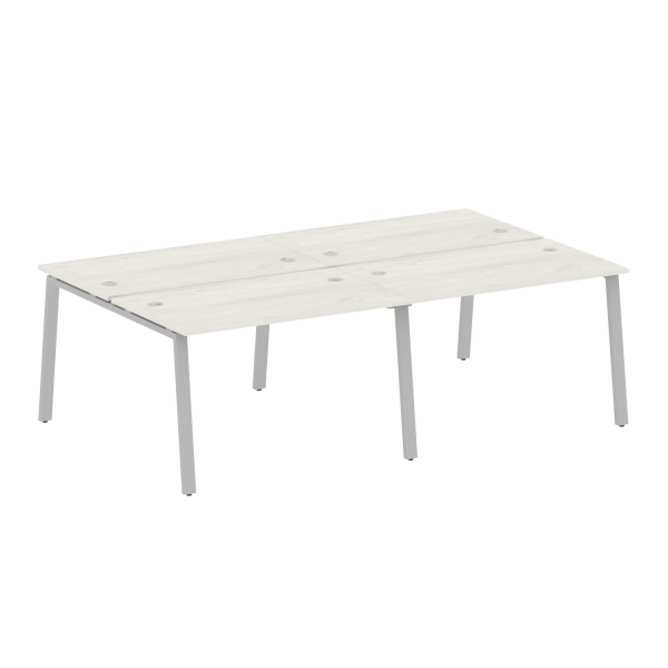 Рабочая станция на 4 рабочих места на А-образном м/к Metal System Style БА.СМ-4.2 2400x1475x750 (Дуб наварра/Серый металл)