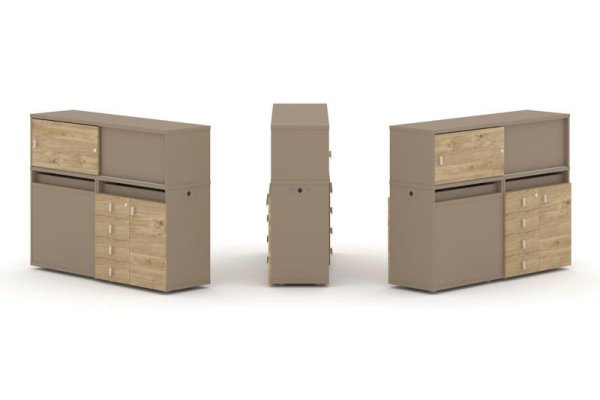 Тумба двойная + низкая надставка ES.NB.2N-18 (1500х410х1135)
