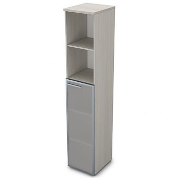 9ПЛ.005.15 Пенал высокий со стеклом и открытой полкой (400x450x2045), левый
