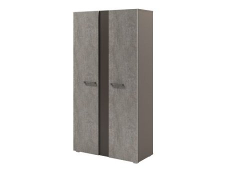 Стеллаж высокий с дверьми Solution D-77 950x414x1820 (Бетон/Трюфель)