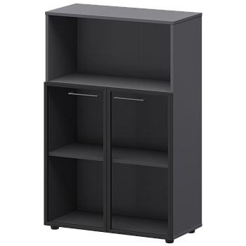 Шкаф средний с нишей со стеклом в ал. рамке Кортез СМШ38.28RS 792x380x1190