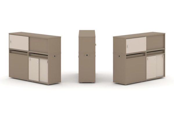 Тумба двойная + низкая надставка ES.NB.2N-22 (1500х410х1135)