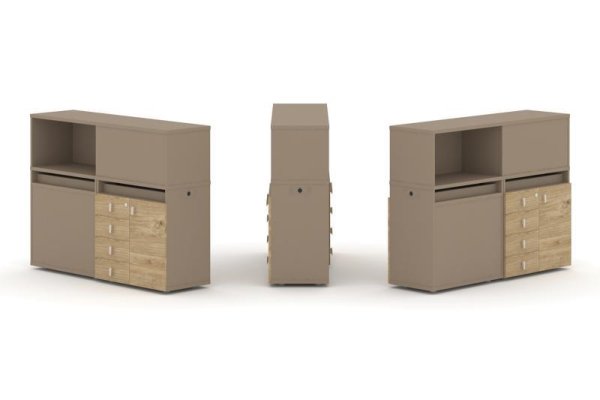 Тумба двойная + низкая надставка ES.NB.2N-16 (1500х410х1135)